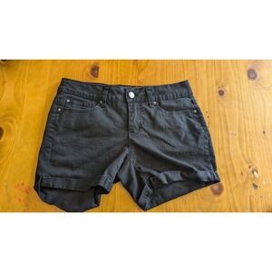 Faded Glory Denim Shorts Cuffed Hem Casual Everyday‎ Black Size 4